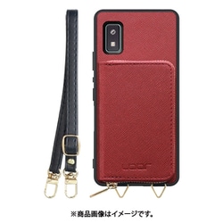 WORK24MPAO-RD-AWISH [AQUOS wish/wish2 用 小銭入れ付きスマホケース/PUレザー/ストラップ付き レッド]
