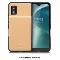 WORK56SCAO-BG-AWISH [AQUOS wish/wish2 用 折り畳み式カードポケット/本革/4枚収納 ベージュ]