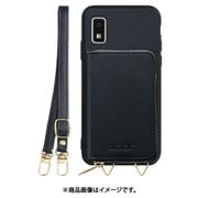 WORK24MPAO-BK-AWISH3 [AQUOS wish3 用 小銭入れ付きスマホケース/PUレザー/ストラップ付き ブラック]