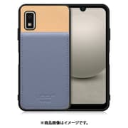 WORK56SCAO-BGBU-AWISH3 [AQUOS wish3 用 折り畳み式カードポケット/本革/4枚収納 ベージュブルー]