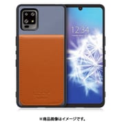 WORK56SCAO-BUCM-ZERO6 [AQUOS zero6 用 折り畳み式カードポケット/本革/4枚収納 ブルーキャメル]