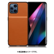 WORK56SCOPP-CM-OFDX3P [Find X3 Pro 用 折り畳み式カードポケット/本革/4枚収納 キャメル]