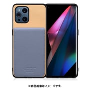 WORK56SCOPP-BGBU-OFDX3P [Find X3 Pro 用 折り畳み式カードポケット/本革/4枚収納 ベージュブルー]