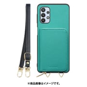 Galaxy A32 用 小銭入れ付きスマホケース/PUレザー/ストラップ付き ターコイズ WORK24MPGX-TQ-GA325G