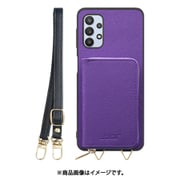 Galaxy A32 用 小銭入れ付きスマホケース/PUレザー/ストラップ付き バイオレット WORK24MPGX-VL-GA325G
