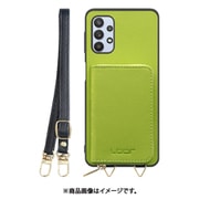 Galaxy A32 用 小銭入れ付きスマホケース/PUレザー/ストラップ付き ライムグリーン WORK24MPGX-LG-GA325G
