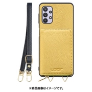 Galaxy A32 用 小銭入れ付きスマホケース/本革/ストラップ付き ジャスミンイエロー WORK25MPGX-YL-GA325G