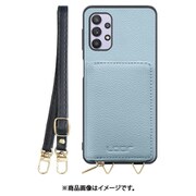 Galaxy A32 用 小銭入れ付きスマホケース/本革/ストラップ付き スカイブルー WORK25MPGX-BU-GA325G