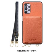 Galaxy A32 用 小銭入れ付きスマホケース/本革/ストラップ付き フラミンゴ WORK25MPGX-FM-GA325G