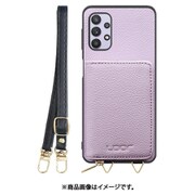Galaxy A32 用 小銭入れ付きスマホケース/本革/ストラップ付き ラベンダー WORK25MPGX-PL-GA325G