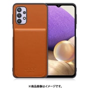 Galaxy A32 用 折り畳み式カードポケット/本革/4枚収納 キャメル WORK56SCGX-CM-GA325G