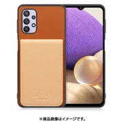 Galaxy A32 用 折り畳み式カードポケット/本革/4枚収納 キャメルベージュ WORK56SCGX-CMBG-GA325G