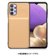 Galaxy A32 用 折り畳み式カードポケット/本革/4枚収納 ベージュ WORK56SCGX-BG-GA325G