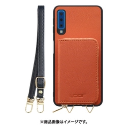 Galaxy A7 用 小銭入れ付きスマホケース/PUレザー/ストラップ付き オレンジ WORK24MPGX-OG-A7
