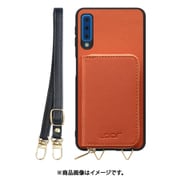 Galaxy A7 用 小銭入れ付きスマホケース/PUレザー/ストラップ付き オレンジ WORK24MPGX-OG-A7