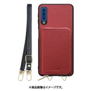 Galaxy A7 用 小銭入れ付きスマホケース/PUレザー/ストラップ付き レッド WORK24MPGX-RD-A7
