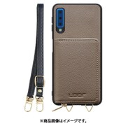 Galaxy A7 用 小銭入れ付きスマホケース/本革/ストラップ付き グレージュ WORK25MPGX-GB-A7