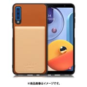 Galaxy A7 用 折り畳み式カードポケット/本革/4枚収納 キャメルベージュ WORK56SCGX-CMBG-A7