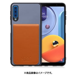 Galaxy A7 用 折り畳み式カードポケット/本革/4枚収納 ブルーキャメル WORK56SCGX-BUCM-A7
