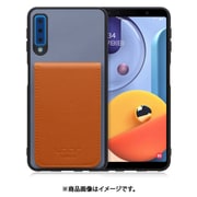 Galaxy A7 用 折り畳み式カードポケット/本革/4枚収納 ブルーキャメル WORK56SCGX-BUCM-A7