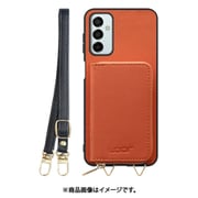 Galaxy M23 用 小銭入れ付きスマホケース/PUレザー/ストラップ付き オレンジ WORK24MPGX-OG-GM23