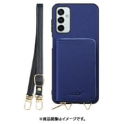 Galaxy M23 用 小銭入れ付きスマホケース/PUレザー/ストラップ付き ネイビー WORK24MPGX-NY-GM23