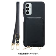 Galaxy M23 用 小銭入れ付きスマホケース/PUレザー/ストラップ付き ブラック WORK24MPGX-BK-GM23