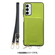 Galaxy M23 用 小銭入れ付きスマホケース/PUレザー/ストラップ付き ライムグリーン WORK24MPGX-LG-GM23