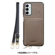 Galaxy M23 用 小銭入れ付きスマホケース/本革/ストラップ付き グレージュ WORK25MPGX-GB-GM23