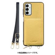 Galaxy M23 用 小銭入れ付きスマホケース/本革/ストラップ付き ジャスミンイエロー WORK25MPGX-YL-GM23