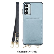 Galaxy M23 用 小銭入れ付きスマホケース/本革/ストラップ付き スカイブルー WORK25MPGX-BU-GM23