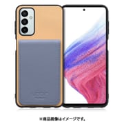 Galaxy M23 用 折り畳み式カードポケット/本革/4枚収納 ベージュブルー WORK56SCGX-BGBU-GM23