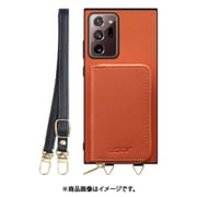 Galaxy Note 20 Ultra 用 小銭入れ付きスマホケース/PUレザー/ストラップ付き オレンジ WORK24MPGX-OG-GN20U5G