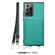 Galaxy Note 20 Ultra 用 小銭入れ付きスマホケース/PUレザー/ストラップ付き ターコイズ WORK24MPGX-TQ-GN20U5G