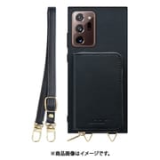Galaxy Note 20 Ultra 用 小銭入れ付きスマホケース/PUレザー/ストラップ付き ブラック WORK24MPGX-BK-GN20U5G