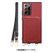 Galaxy Note 20 Ultra 用 小銭入れ付きスマホケース/PUレザー/ストラップ付き レッド WORK24MPGX-RD-GN20U5G