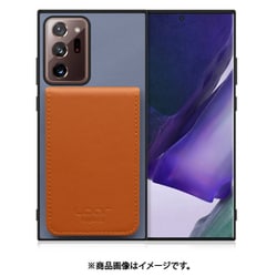 Galaxy Note 20 Ultra 用 折り畳み式カードポケット/本革/4枚収納 ブルーキャメル WORK56SCGX-BUCM-GN20U5G