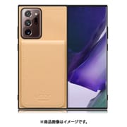 Galaxy Note 20 Ultra 用 折り畳み式カードポケット/本革/4枚収納 ベージュ WORK56SCGX-BG-GN20U5G