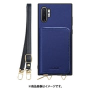 Galaxy Note10+ 用 小銭入れ付きスマホケース/PUレザー/ストラップ付き ネイビー WORK24MPGX-NY-N10P