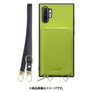 Galaxy Note10+ 用 小銭入れ付きスマホケース/PUレザー/ストラップ付き ライムグリーン WORK24MPGX-LG-N10P