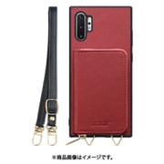 Galaxy Note10+ 用 小銭入れ付きスマホケース/PUレザー/ストラップ付き レッド WORK24MPGX-RD-N10P