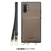 Galaxy Note10+ 用 小銭入れ付きスマホケース/本革/ストラップ付き グレージュ WORK25MPGX-GB-N10P
