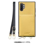 Galaxy Note10+ 用 小銭入れ付きスマホケース/本革/ストラップ付き ジャスミンイエロー WORK25MPGX-YL-N10P