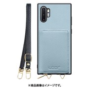 Galaxy Note10+ 用 小銭入れ付きスマホケース/本革/ストラップ付き スカイブルー WORK25MPGX-BU-N10P