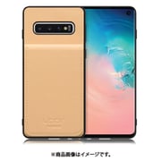 Galaxy S10 用 折り畳み式カードポケット/本革/4枚収納 ベージュ WORK56SCGX-BG-S10