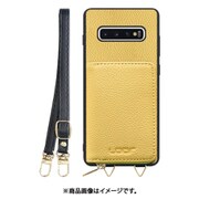 Galaxy S10+ 用 小銭入れ付きスマホケース/本革/ストラップ付き ジャスミンイエロー WORK25MPGX-YL-S10P