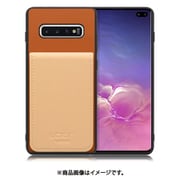 Galaxy S10+ 用 折り畳み式カードポケット/本革/4枚収納 キャメルベージュ WORK56SCGX-CMBG-S10P