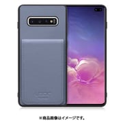 Galaxy S10+ 用 折り畳み式カードポケット/本革/4枚収納 ブルー WORK56SCGX-BU-S10P