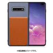 Galaxy S10+ 用 折り畳み式カードポケット/本革/4枚収納 ブルーキャメル WORK56SCGX-BUCM-S10P