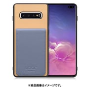 Galaxy S10+ 用 折り畳み式カードポケット/本革/4枚収納 ベージュブルー WORK56SCGX-BGBU-S10P